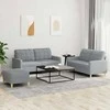Sofa Sofos komplektas su pagalvėlėmis, 3 dalių, pilkas, audinys