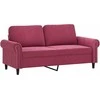 Sofa Sofos komplektas su pagalvėlėmis, 3 dalių, vyno, aksomas