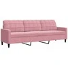 Sofa Sofos komplektas su pagalvėlėmis, 3 dalių, rožinis, aksomas