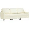 Sofa Sofos komplektas su pagalvėlėmis, 3 dalių, kreminis, aksomas