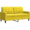 Sofa Sofos komplektas su pagalvėlėmis, 3 dalių, geltonas, aksomas