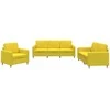 Sofa Sofos komplektas su pagalvėlėmis, 3 dalių, geltonas, audinys