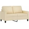 Sofa Sofos komplektas su pagalvėlėmis, 3 dalių, kreminis, audinys