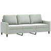 Sofa Sofos komplektas su pagalvėlėmis, 3 dalių, pilkas, aksomas