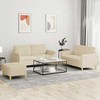 Sofa Sofos komplektas su pagalvėlėmis, 3 dalių, kreminis, audinys