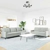 Sofa Sofos komplektas su pagalvėlėmis, 3 dalių, pilkas, aksomas