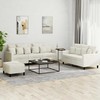 Sofa Sofos komplektas su pagalvėlėmis, 3 dalių, kreminis, aksomas