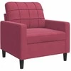 Sofa Sofos komplektas su pagalvėlėmis, 3 dalių, vyno, aksomas