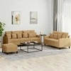 Sofa Sofos komplektas su pagalvėlėmis, 3 dalių, rudas, aksomas