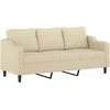 Sofa Sofos komplektas su pagalvėlėmis, 3 dalių, kreminis, audinys