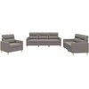 Sofa Sofos komplektas su pagalvėlėmis, 3 dalių, taupe, audinys