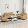 Sofa Sofos komplektas su pagalvėlėmis, 3 dalių, rudas, aksomas