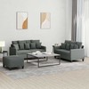 Sofa Sofos komplektas su pagalvėlėmis, 3 dalių, pilkas, audinys