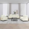Sofa Sofos komplektas su pagalvėlėmis, 3 dalių, kreminis, aksomas