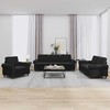Sofa Sofos komplektas su pagalvėlėmis, 3 dalių, juodas, aksomas