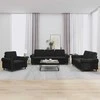 Sofa Sofos komplektas su pagalvėlėmis, 3 dalių, juodas, aksomas