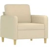 Sofa Sofos komplektas su pagalvėlėmis, 3 dalių, kreminis, audinys