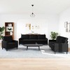 Sofa Sofos komplektas su pagalvėlėmis, 3 dalių, juodas, aksomas