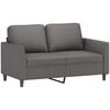 Sofa Sofos komplektas su pagalvėlėmis, 3 dalių, pilkas, dirbtinė oda