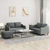 Sofa Sofos komplektas su pagalvėlėmis, 3 dalių, pilkas, audinys