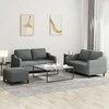 Sofa Sofos komplektas su pagalvėlėmis, 3 dalių, pilkas, audinys