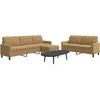 Sofa Sofos komplektas su pagalvėlėmis, 3 dalių, rudas, aksomas