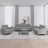 Sofa Sofos komplektas su pagalvėlėmis, 3 dalių, pilkas, audinys
