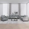 Sofa Sofos komplektas su pagalvėlėmis, 3 dalių, pilkas, audinys