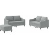 Sofa Sofos komplektas su pagalvėlėmis, 3 dalių, pilkas, audinys