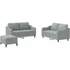Sofa Sofos komplektas su pagalvėlėmis, 3 dalių, pilkas, audinys