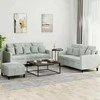 Sofa Sofos komplektas su pagalvėlėmis, 3 dalių, pilkas, aksomas
