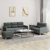 Sofa Sofos komplektas su pagalvėlėmis, 3 dalių, pilkas, audinys