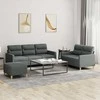 Sofa Sofos komplektas su pagalvėlėmis, 3 dalių, pilkas, audinys