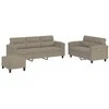 Sofa Sofos komplektas su pagalvėlėmis, 3 dalių, taupe, audinys