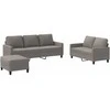 Sofa Sofos komplektas su pagalvėlėmis, 3 dalių, taupe, audinys