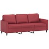 Sofa Sofos komplektas su pagalvėlėmis, 3 dalių, vyno, dirbtinė oda