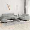 Sofa Sofos komplektas su pagalvėlėmis, 3 dalių, pilkas, audinys