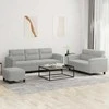 Sofa Sofos komplektas su pagalvėlėmis, 3 dalių, pilkas, audinys