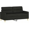 Sofa Sofos komplektas su pagalvėlėmis, 3 dalių, juodas, audinys