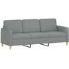 Sofa Sofos komplektas su pagalvėlėmis, 3 dalių, pilkas, audinys