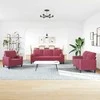 Sofa Sofos komplektas su pagalvėlėmis, 3 dalių, vyno, aksomas