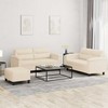 Sofa Sofos komplektas su pagalvėlėmis, 3 dalių, smėlio, audinys