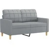 Sofa Sofos komplektas su pagalvėlėmis, 3 dalių, pilkas, audinys