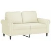 Sofa Sofos komplektas su pagalvėlėmis, 3 dalių, kreminis, aksomas