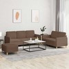 Sofa Sofos komplektas su pagalvėlėmis, 3 dalių, rudas, audinys