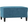 Sofa Sofos komplektas su pagalvėlėmis, 3 dalių, mėlynas, aksomas