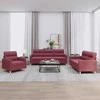 Sofa Sofos komplektas su pagalvėlėmis, 3 dalių, vyno, audinys