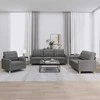 Sofa Sofos komplektas su pagalvėlėmis, 3 dalių, pilkas, audinys