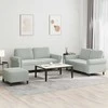 Sofa Sofos komplektas su pagalvėlėmis, 3 dalių, pilkas, aksomas