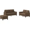 Sofa Sofos komplektas su pagalvėlėmis, 3 dalių, rudas, audinys